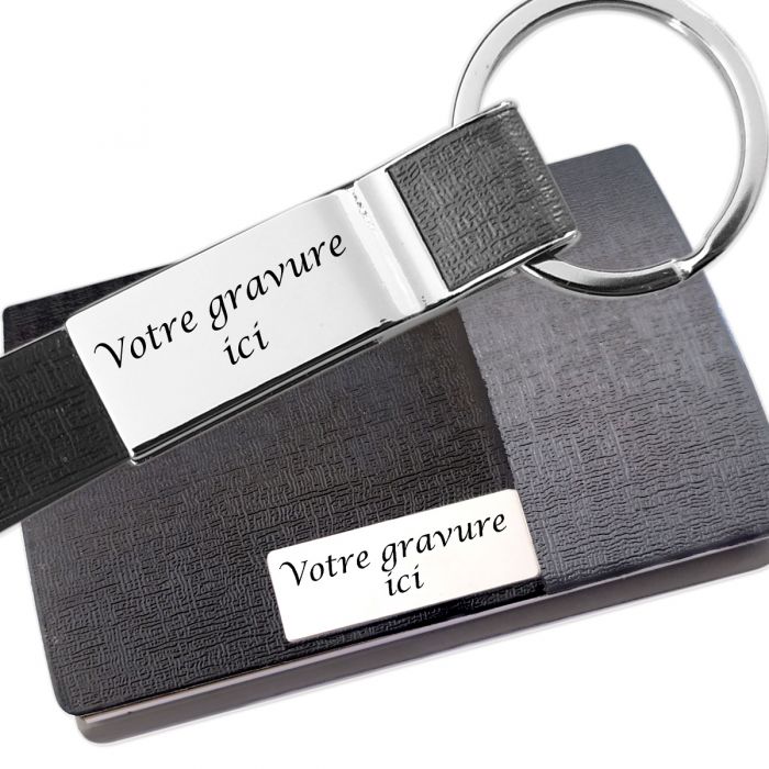 Coffret porte carte de visite porte-clés gravé 