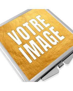 Miroir de poche personnalise carré