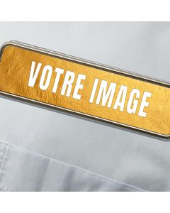 Badge d'identification métallique rectangulaire 71 x 21 mm