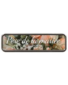 Badge d'identification métallique rectangulaire 71 x 21 mm
