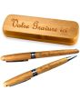 Coffret bambou personnalise deux stylos graves - on