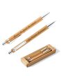 Parure gravée bambou stylo-bille porte-mine