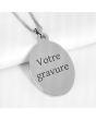 Pendentif gravé métal ovale - off