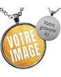 Pendentif personnalisé médaille photo et gravure - on
