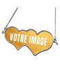 Pendentif photo double cœur sur chaîne - on
