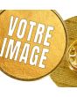 Pin's photo personnalisé rond doré - over