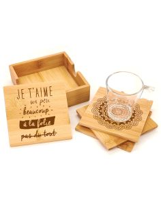 Dessous de verre gravé bois