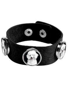 Bracelet en suède avec 3 cercles noir - off