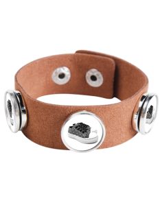 Bracelet en suède avec 3 cercles marron - off