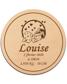 Magnet bois personnalisé rond