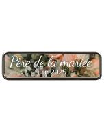 Badge d'identification métallique rectangulaire 71 x 21 mm