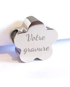 Charm gravé fleur pour bracelet