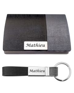 Coffret porte carte de visite porte-clés gravé - off