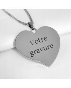 Pendentif gravé cœur 