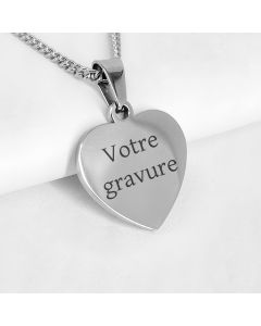 Pendentif gravé petit coeur