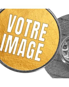 pins photo personnalise rond argent