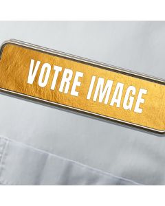 Badge d'identification métallique rectangulaire 71 x 21 mm