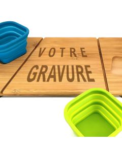 Plateau apéritif bambou personnalisé