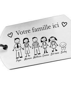 Porte-clés gravé ma petite famille