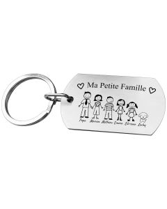 Porte-clés gravé ma petite famille