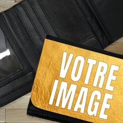 Portefeuille photo cuir 12 x 10 cm