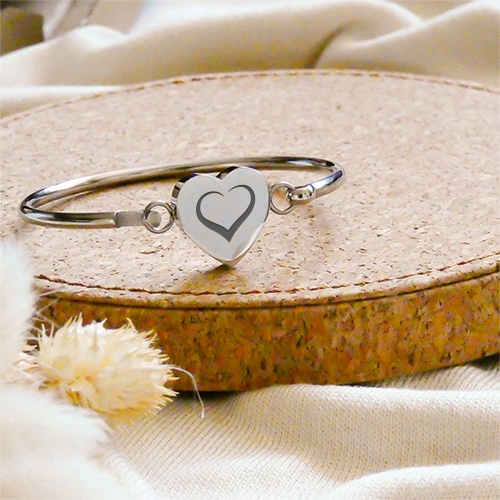 bracelet jonc personnalisé cadeau femme Saint-Valentin