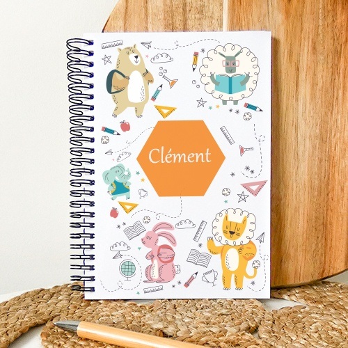 cahier spirale personnalisé photo enfant chien