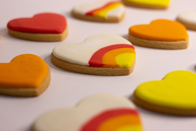 biscuits personnalise coeur saint valentin gateau multicouleur