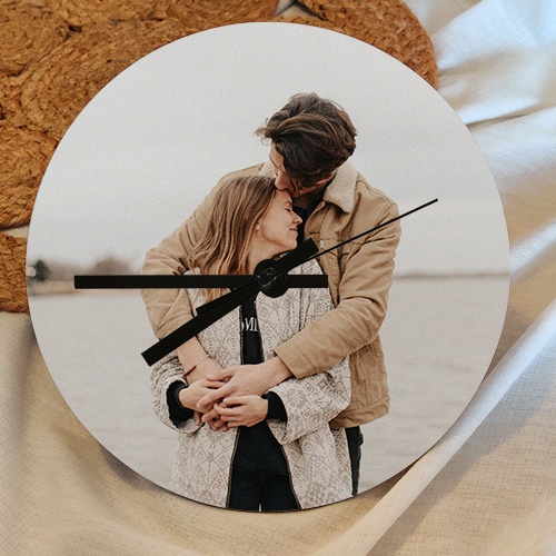 horloge murale personnalisable photo couple cadeau saint-valentin