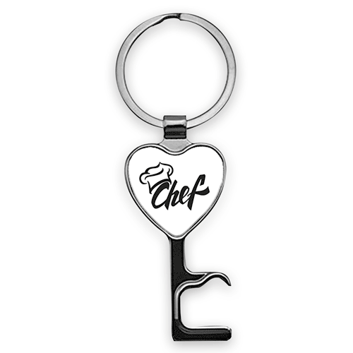 porte-clés personnalise metal décapsuleur chef cuisine 