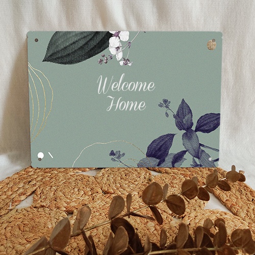 Plaque de rue personnalisée bleue cadeau pendaison de crémaillère