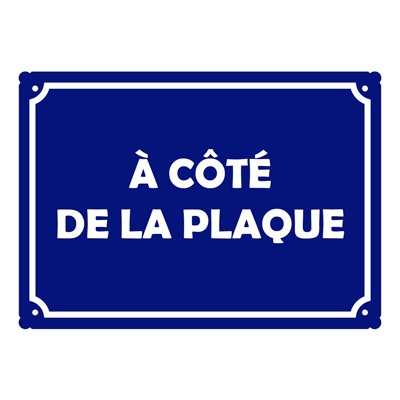 plaque de rue parisienne originale et personnalisée sur fond bleu