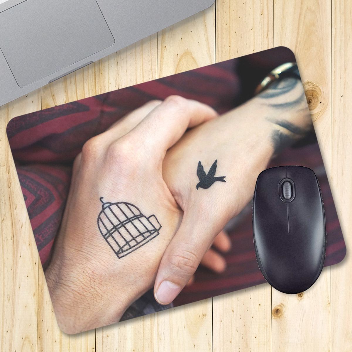 tapis de souris personnalisé photo tatouage main